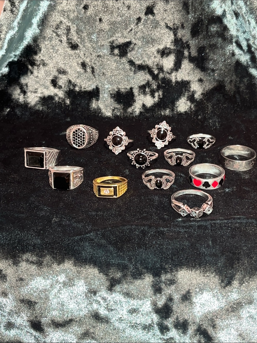 12 Assorted Costume Fashion Rings Lot